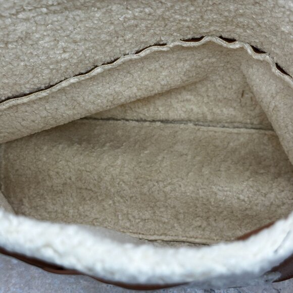 Like Dreams Backpack Womens One Size Tan Faux Fur/Leather NWT - Picture 4 of 11